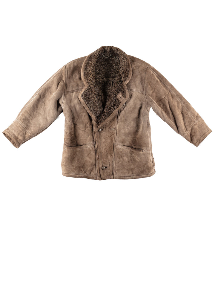 Vintage 80's Men Sheepskin Coat in GrayVN222