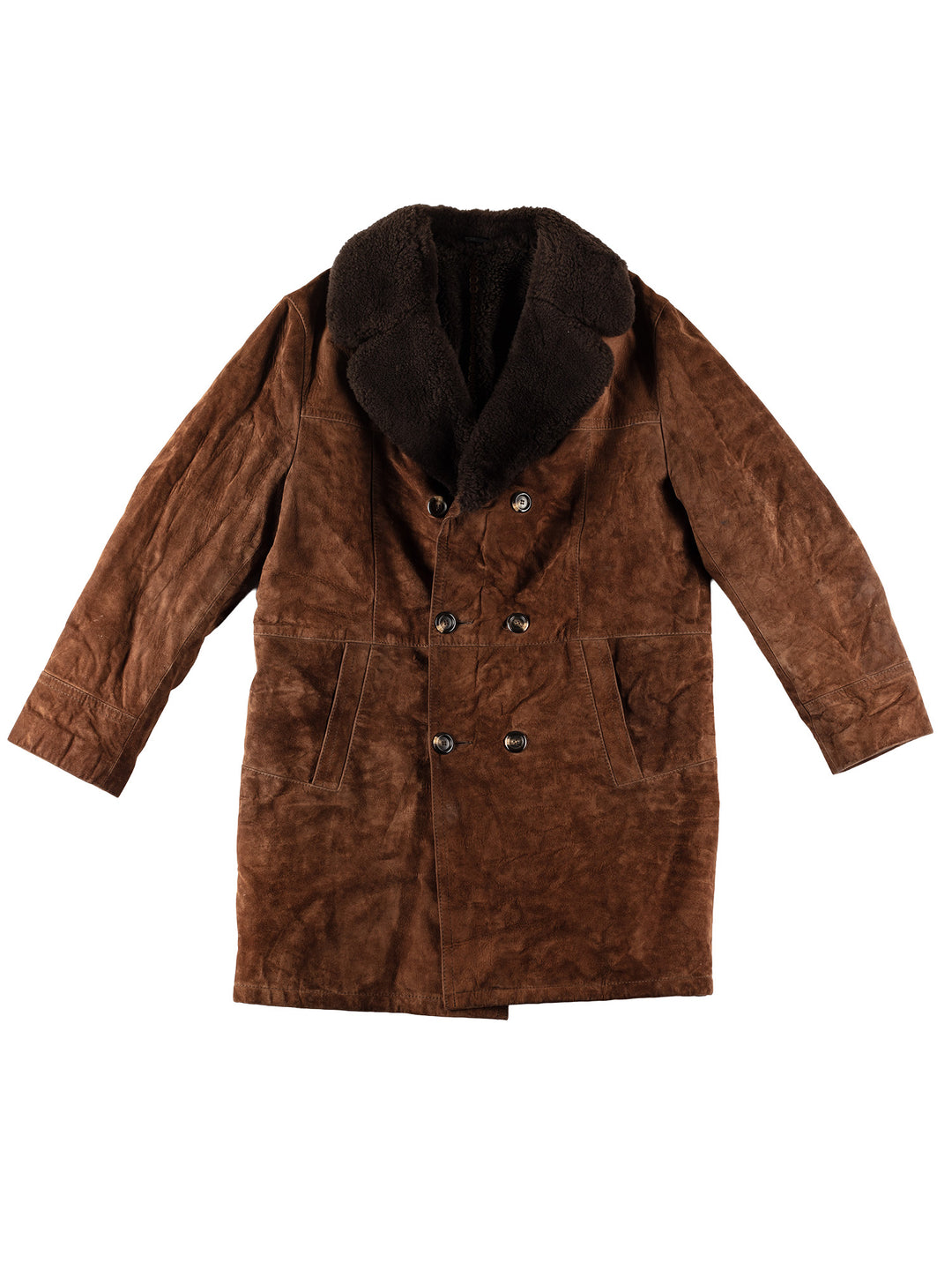 Vintage 70's Men Faux Sheepskin Coat in BrownVN601
