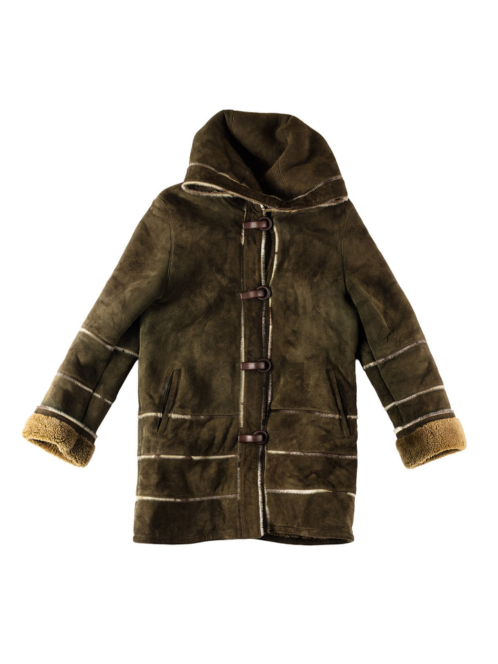 Vintage 70's Women Sheepskin Coat in KhakiMN526