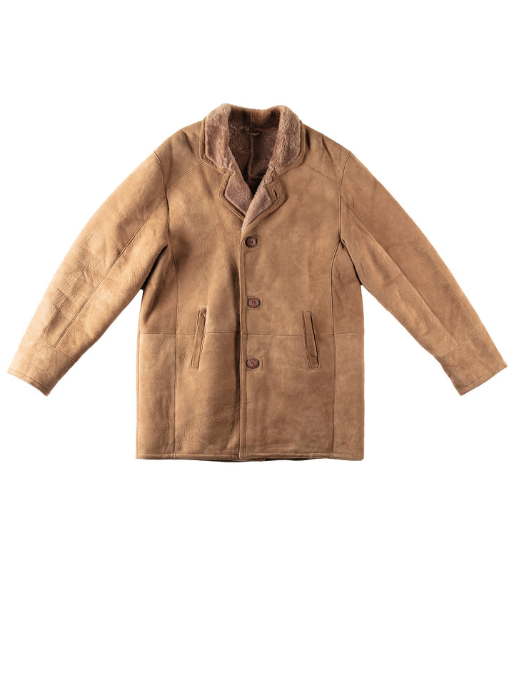 Vintage 90's Men Sheepskin Coat in BrownVN155