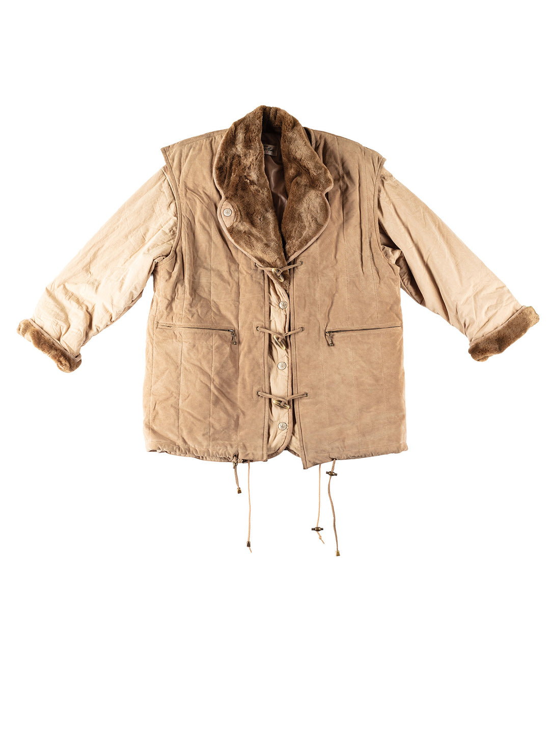 Vintage 90's Women Suede Jacket in BeigeMN361
