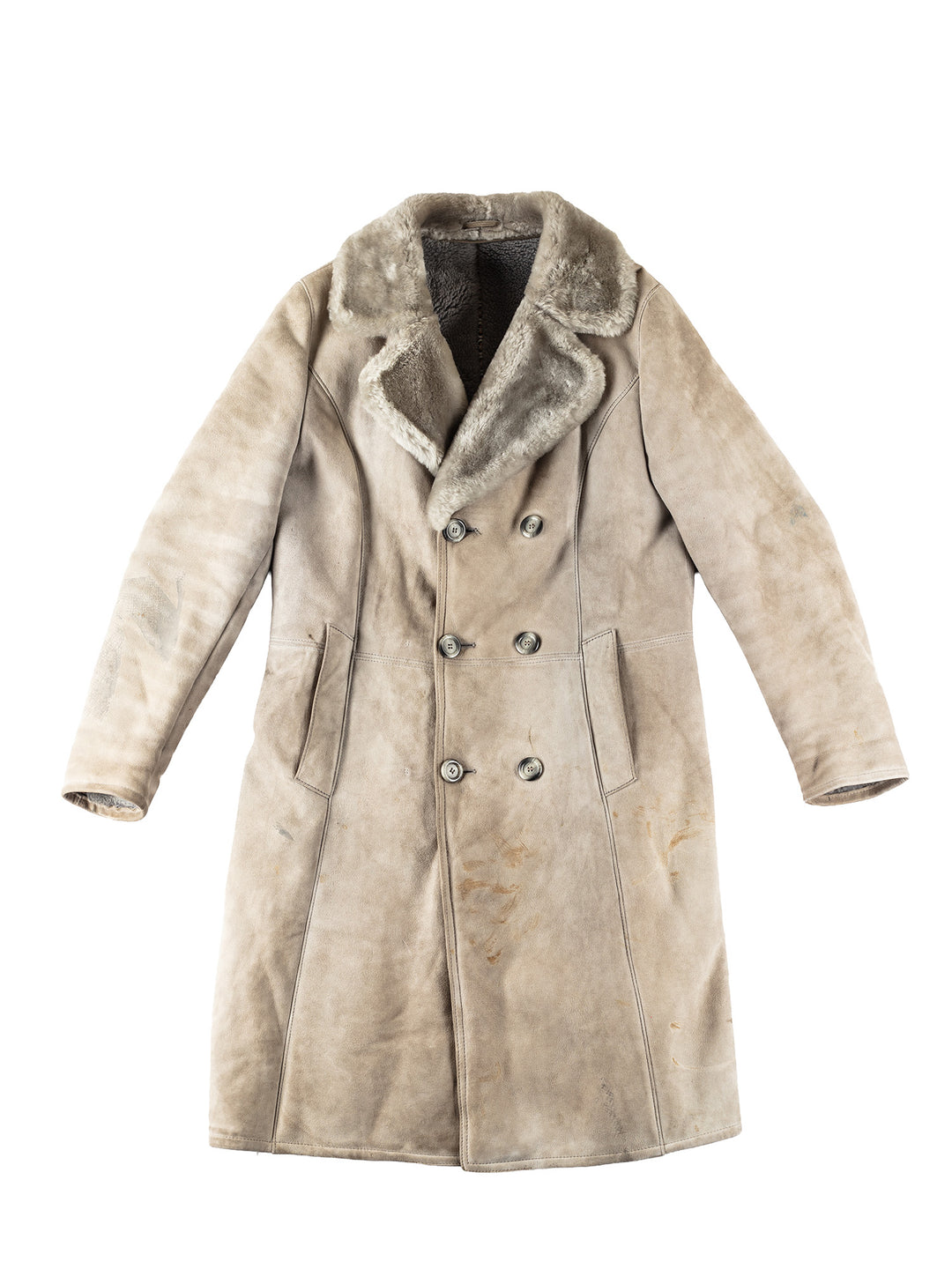 Vintage 80's Men Sheepskin Coat in GrayVN146