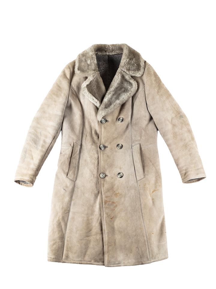 Vintage 80's Men Sheepskin Coat in GrayVN146