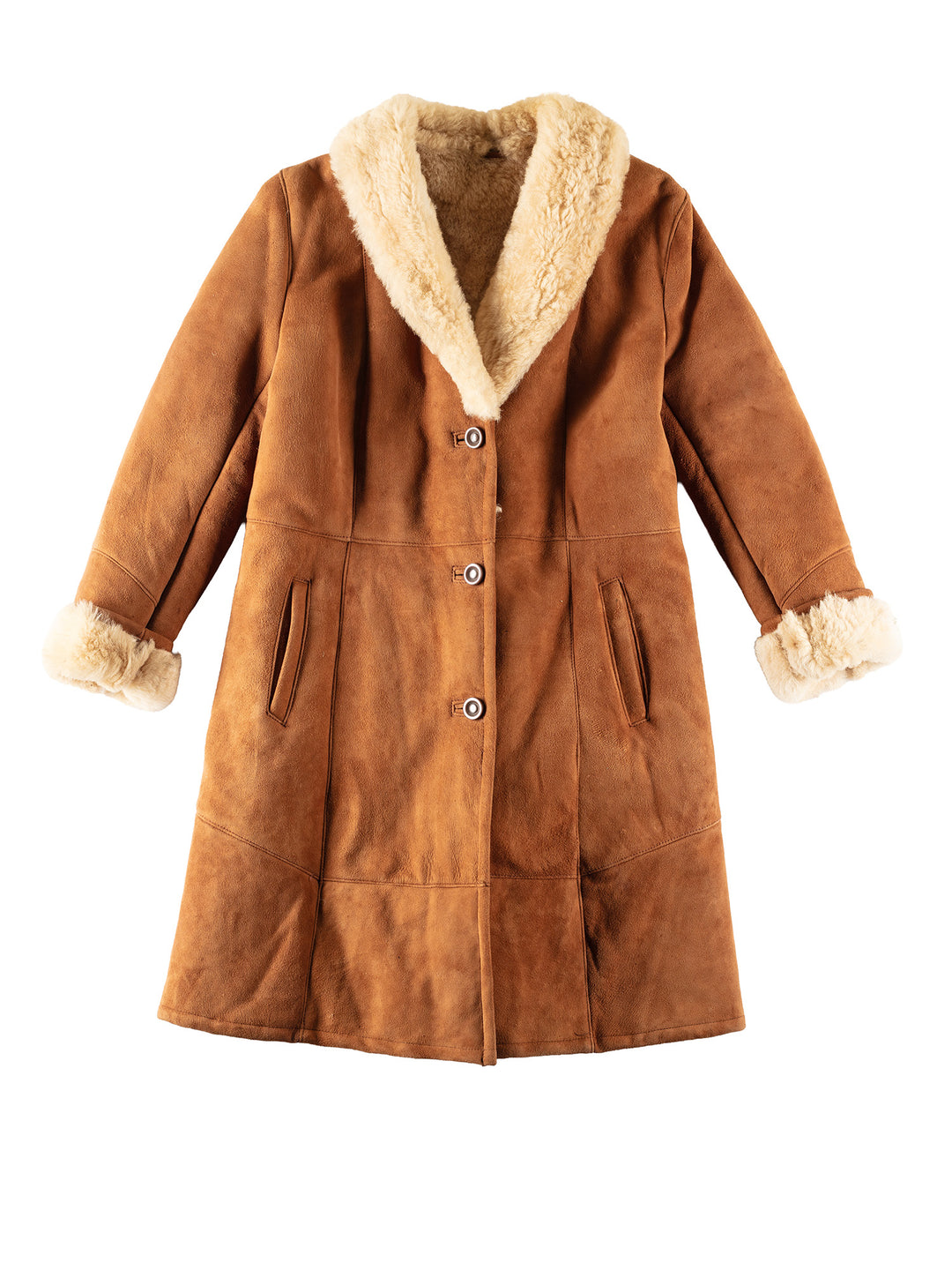 Vintage 70's Women Sheepskin Coat in BrownMN263