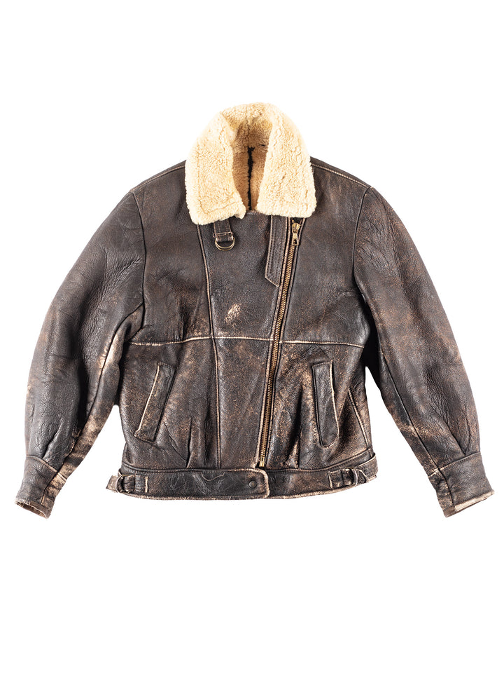 Vintage 70's Men Sheepskin Jacket in Brown