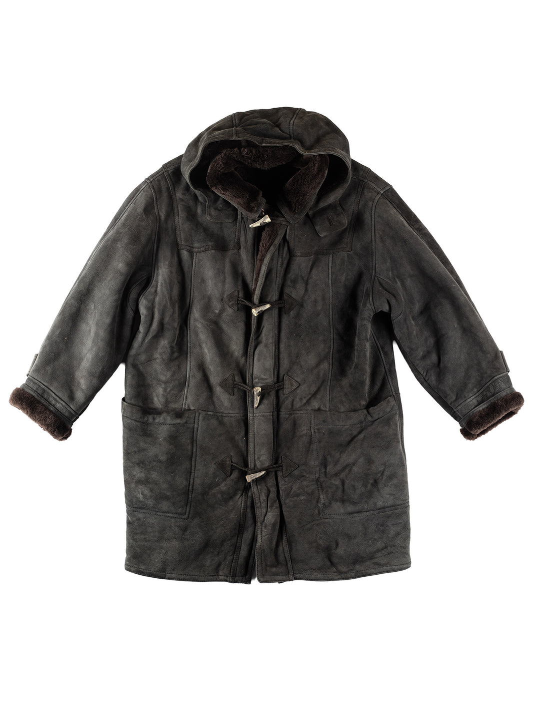 Vintage 80's Men Sheepskin Coat in BlackVN127