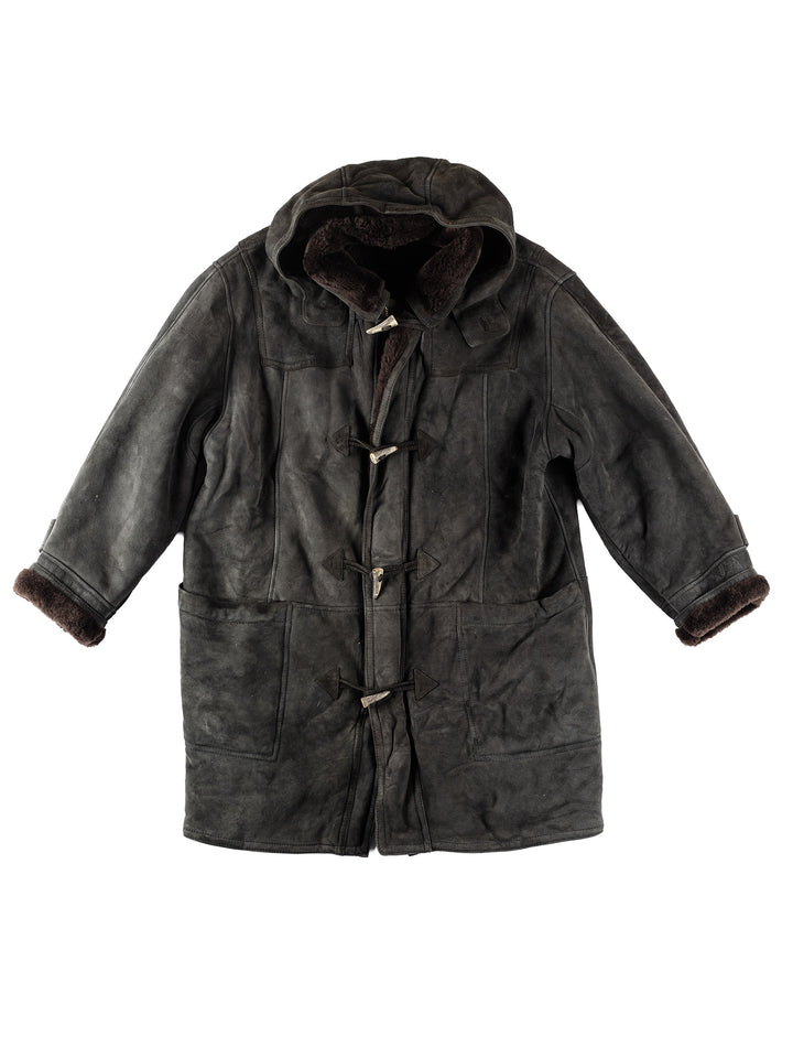Vintage 80's Men Sheepskin Coat in BlackVN127