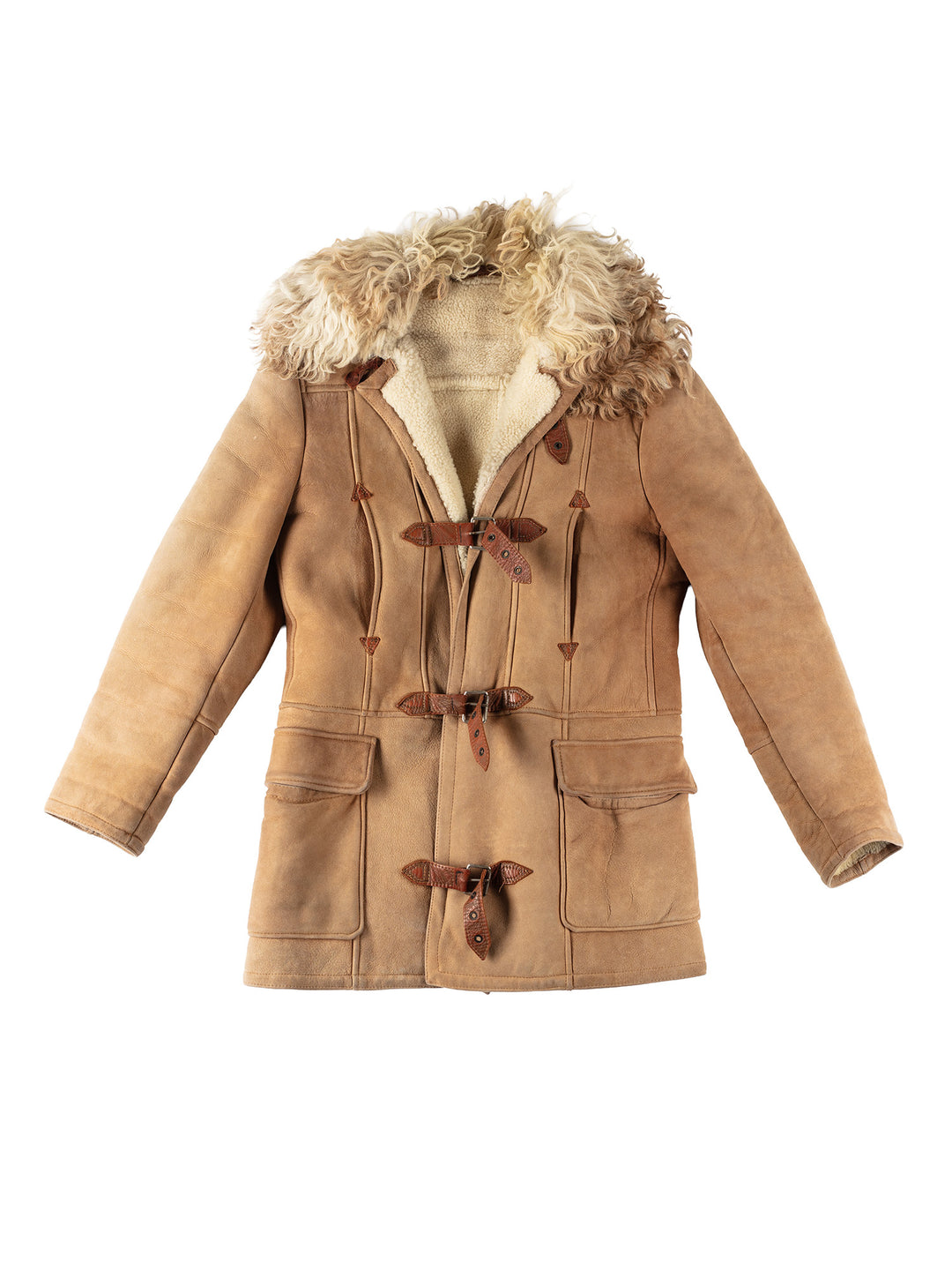 Vintage 70's Women Sheepskin Coat in BeigeMN233