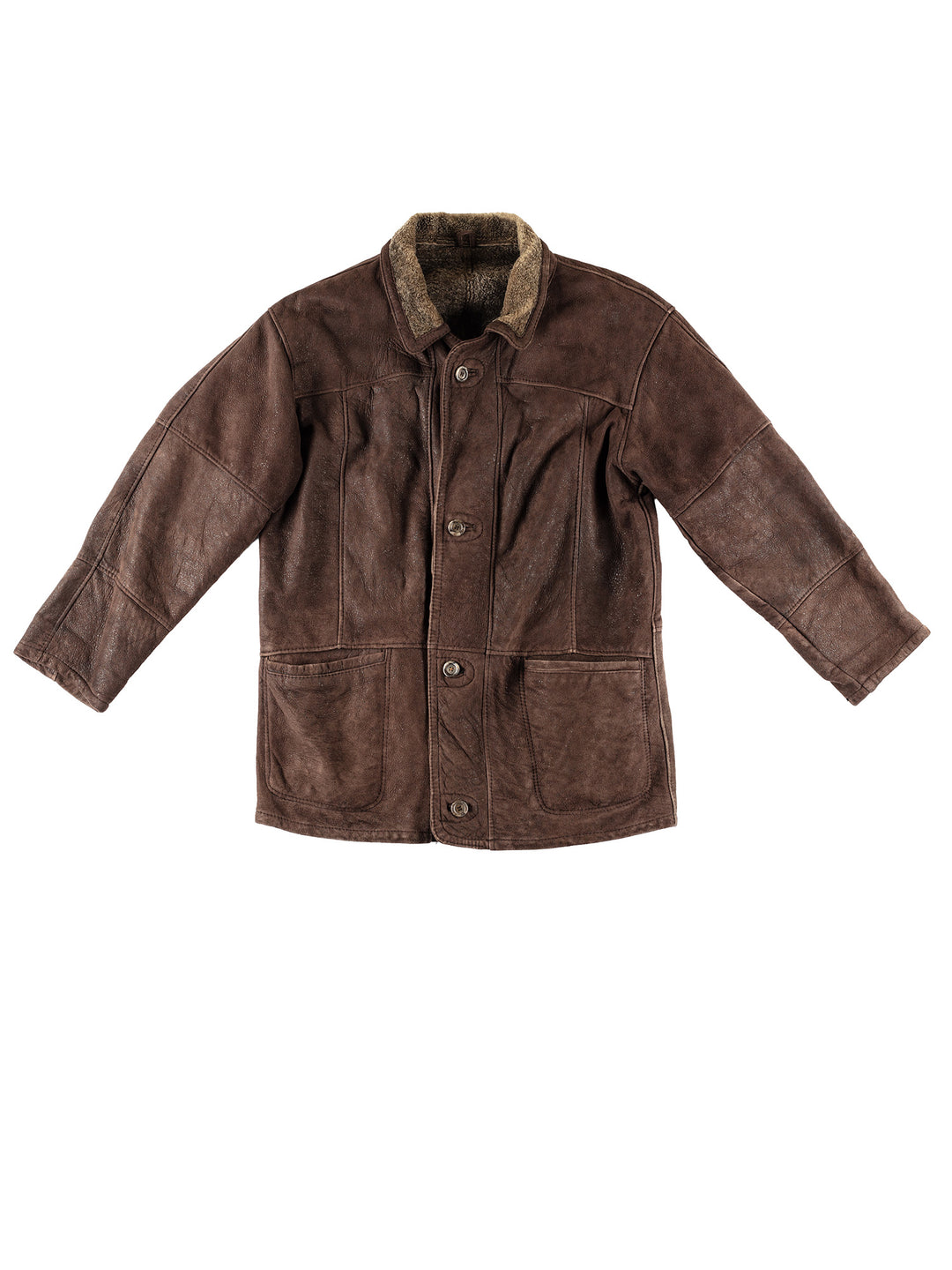 Vintage 80's Men Sheepskin Coat in BrownVN227