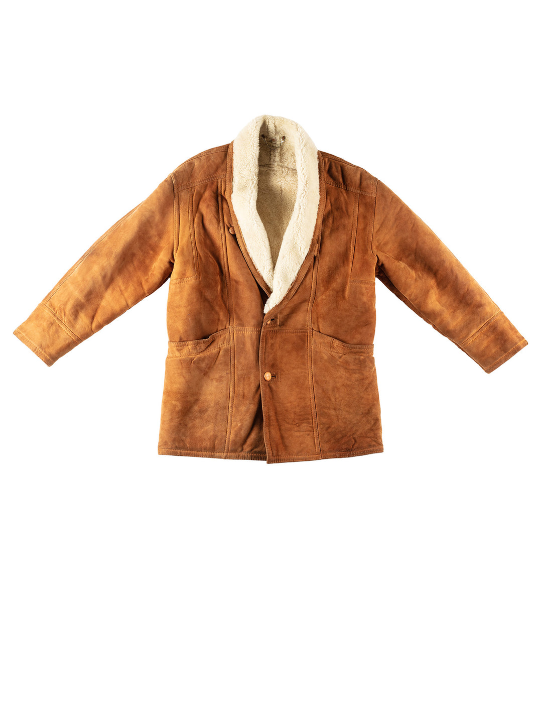 Vintage 80's Men Sheepskin Coat in BrownVN242