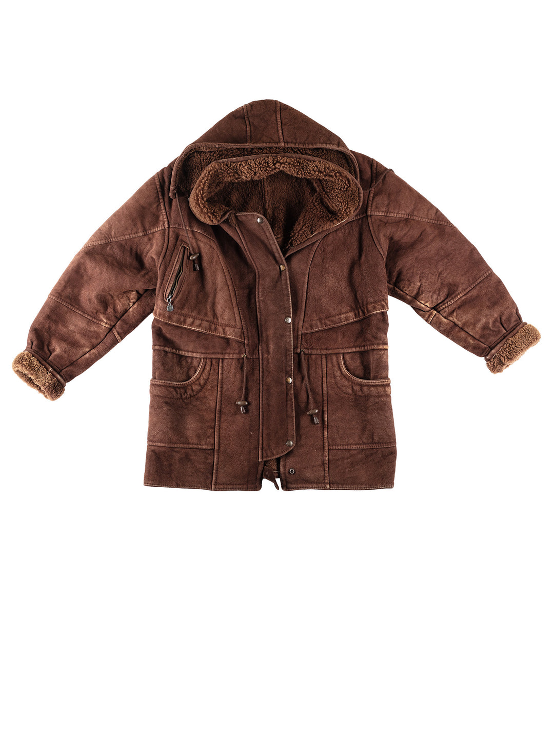 Vintage 80's Women Sheepskin Coat in BrownMN221