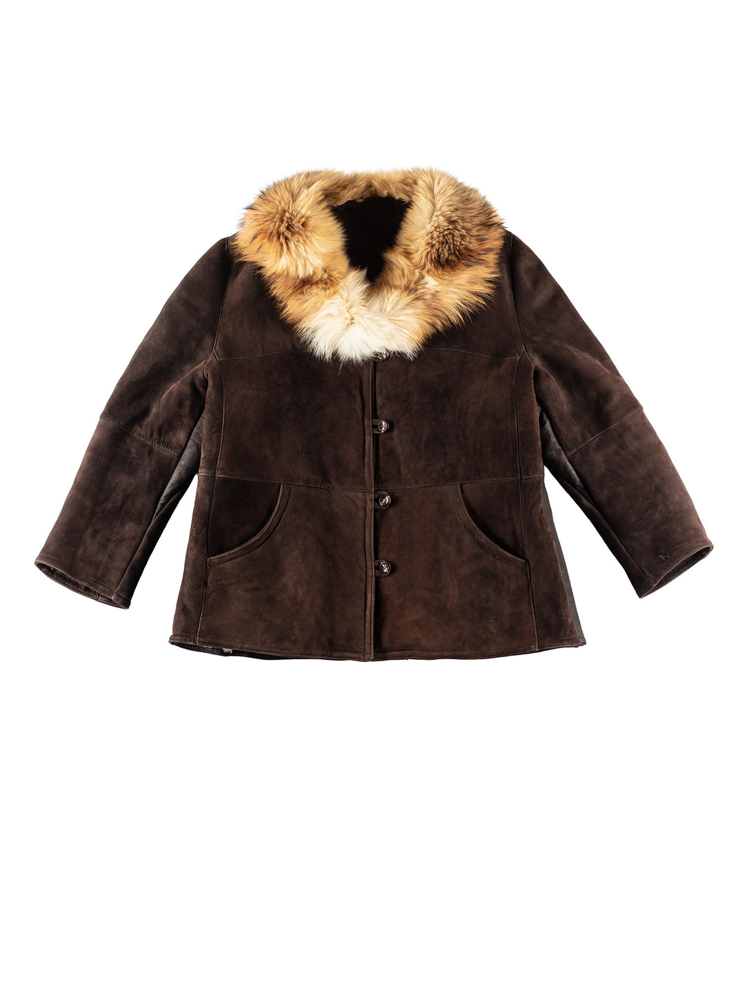 Vintage 80's Women Sheepskin Coat in BrownMN253