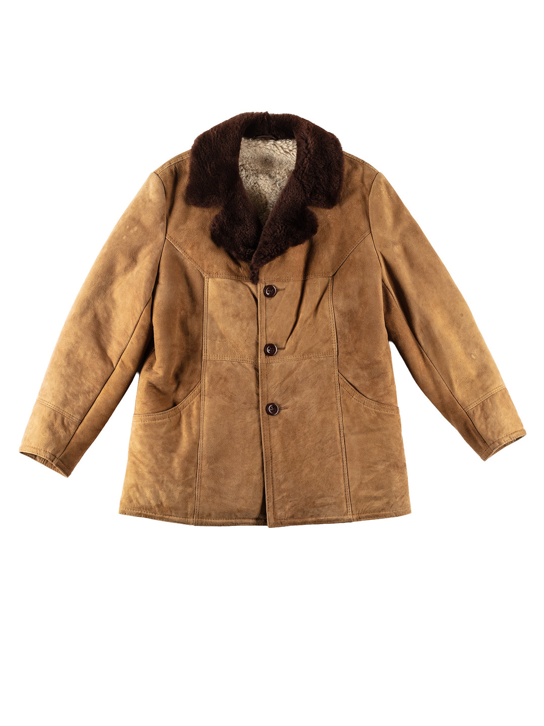 Vintage 70's Men Sheepskin Coat in BrownVN195