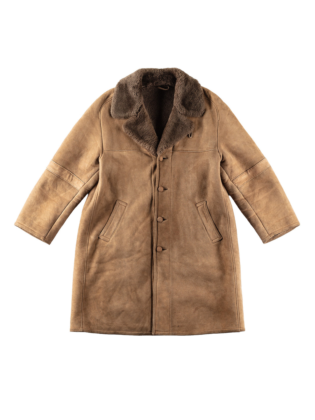 Vintage 80's Men Sheepskin Coat in BeigeVN176