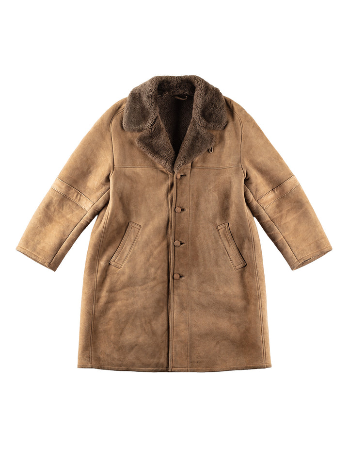 Vintage 80's Men Sheepskin Coat in BeigeVN176