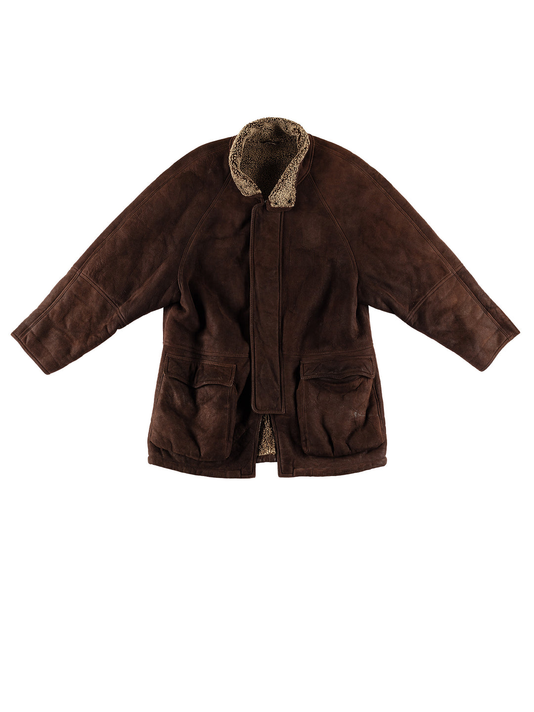 Vintage 80's Men Sheepskin Coat in BrownVN615