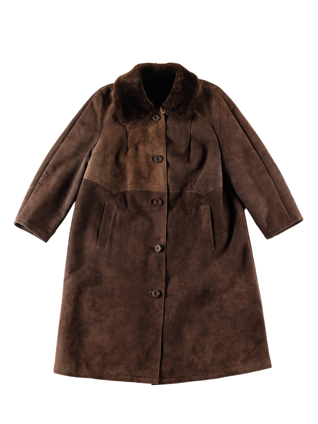 Vintage 80's Men Sheepskin Coat in BrownVN388