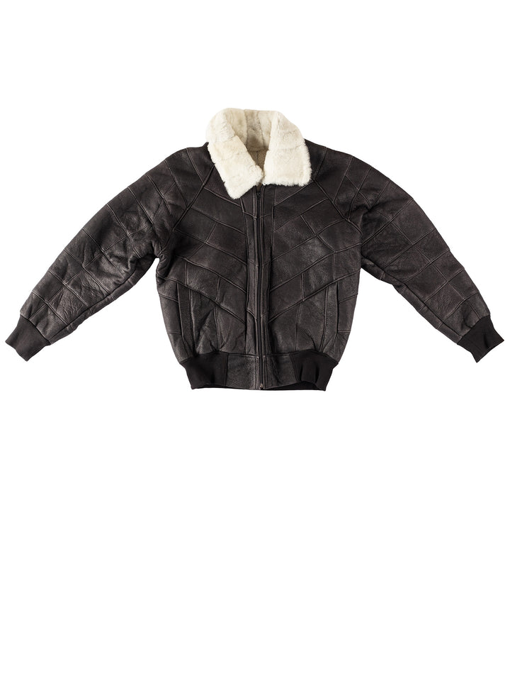 Vintage 90's Men Sheepskin Jacket in BlackVN355
