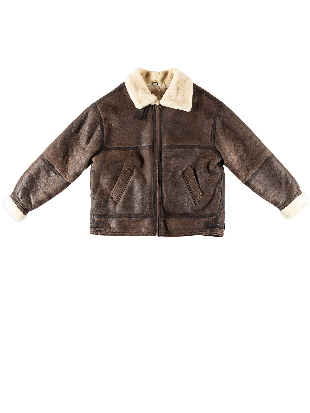 Vintage 80's Men Sheepskin Jacket in BrownVN258