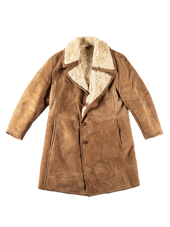 Vintage 70's Men Sheepskin Coat in BrownVN133
