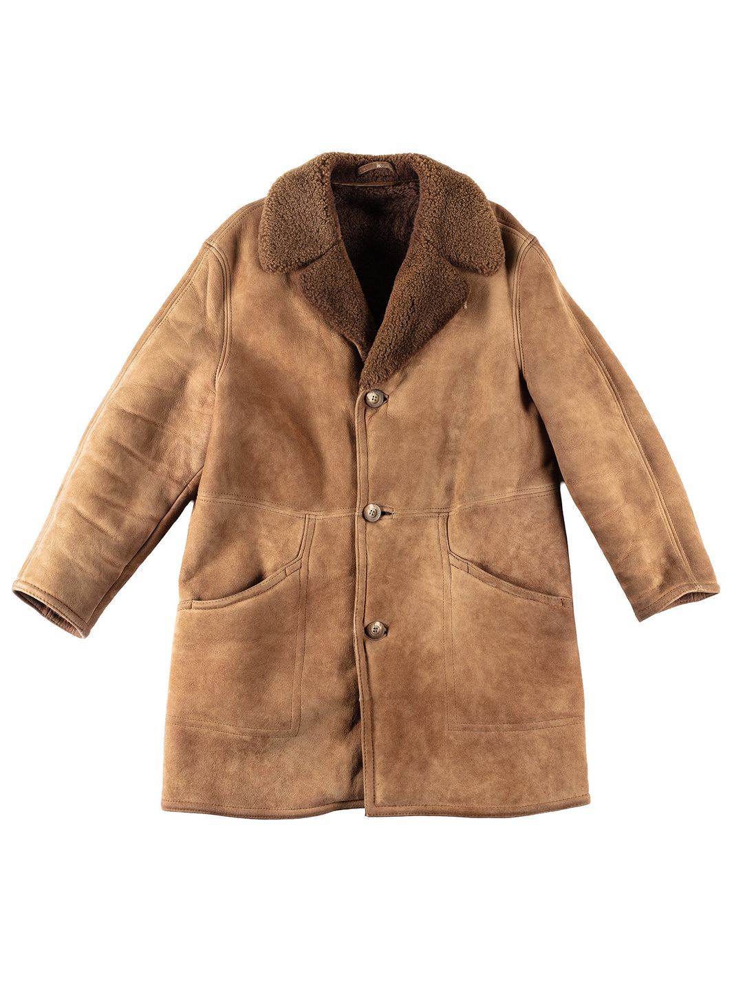 Vintage 80's Men Sheepskin Coat in BrownVN143