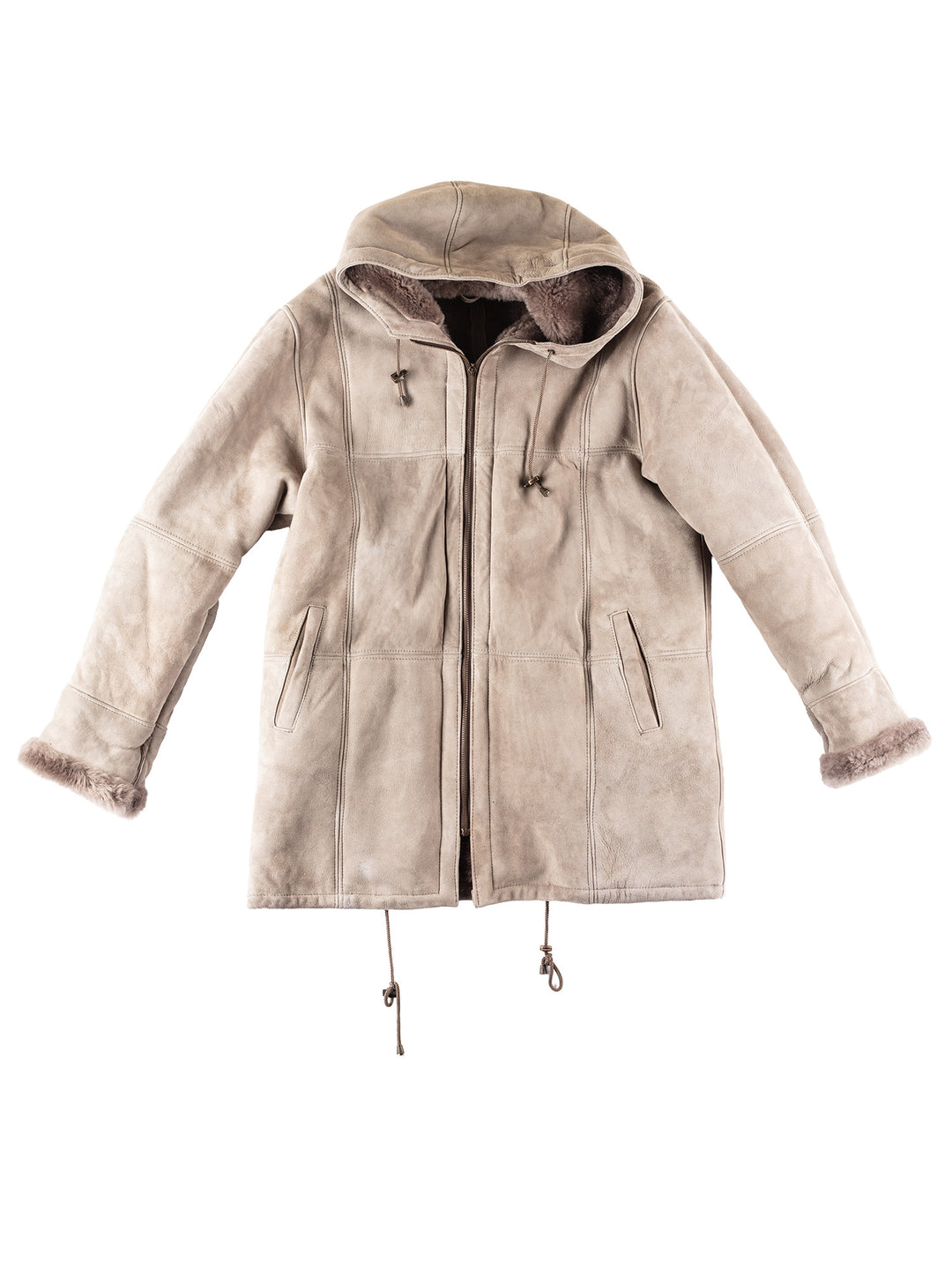 Vintage 90's Women Sheepskin Coat in Gray