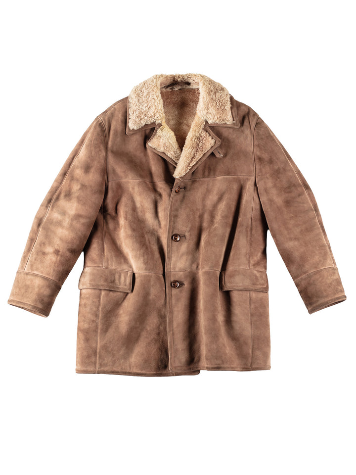 Vintage 80's Men Sheepskin Coat in BeigeVN135