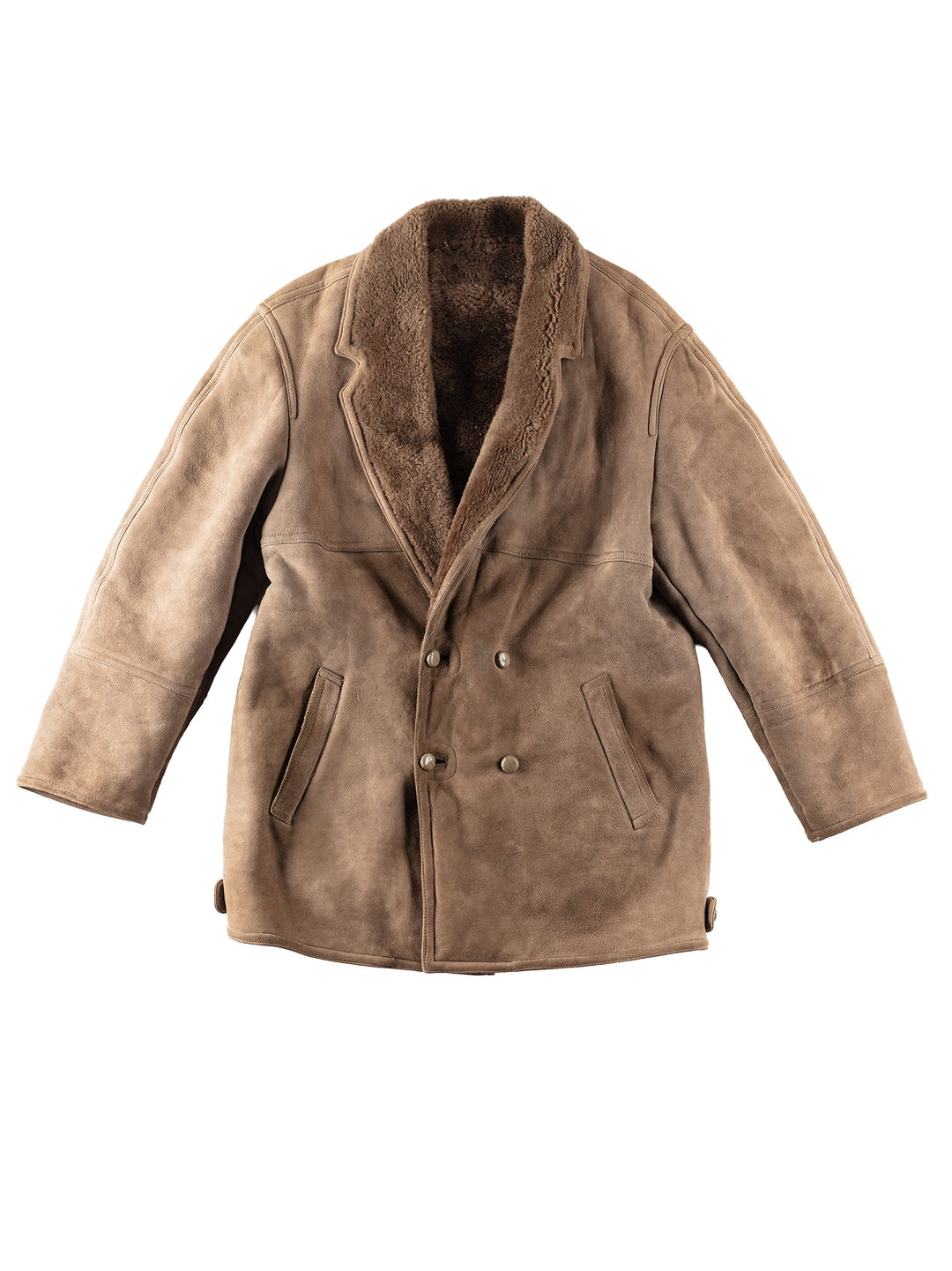 Vintage 80's Men Sheepskin Coat in BeigeVN162