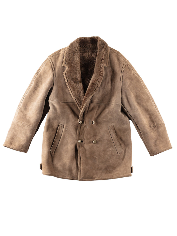 Vintage 80's Men Sheepskin Coat in BeigeVN162