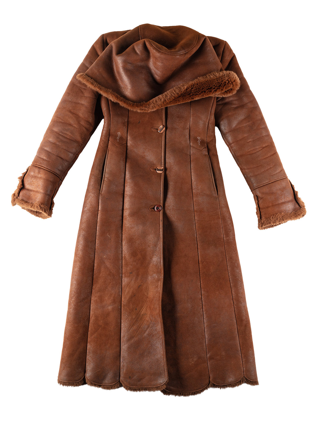Vintage 70's Women Sheepskin Coat in BrownMN294