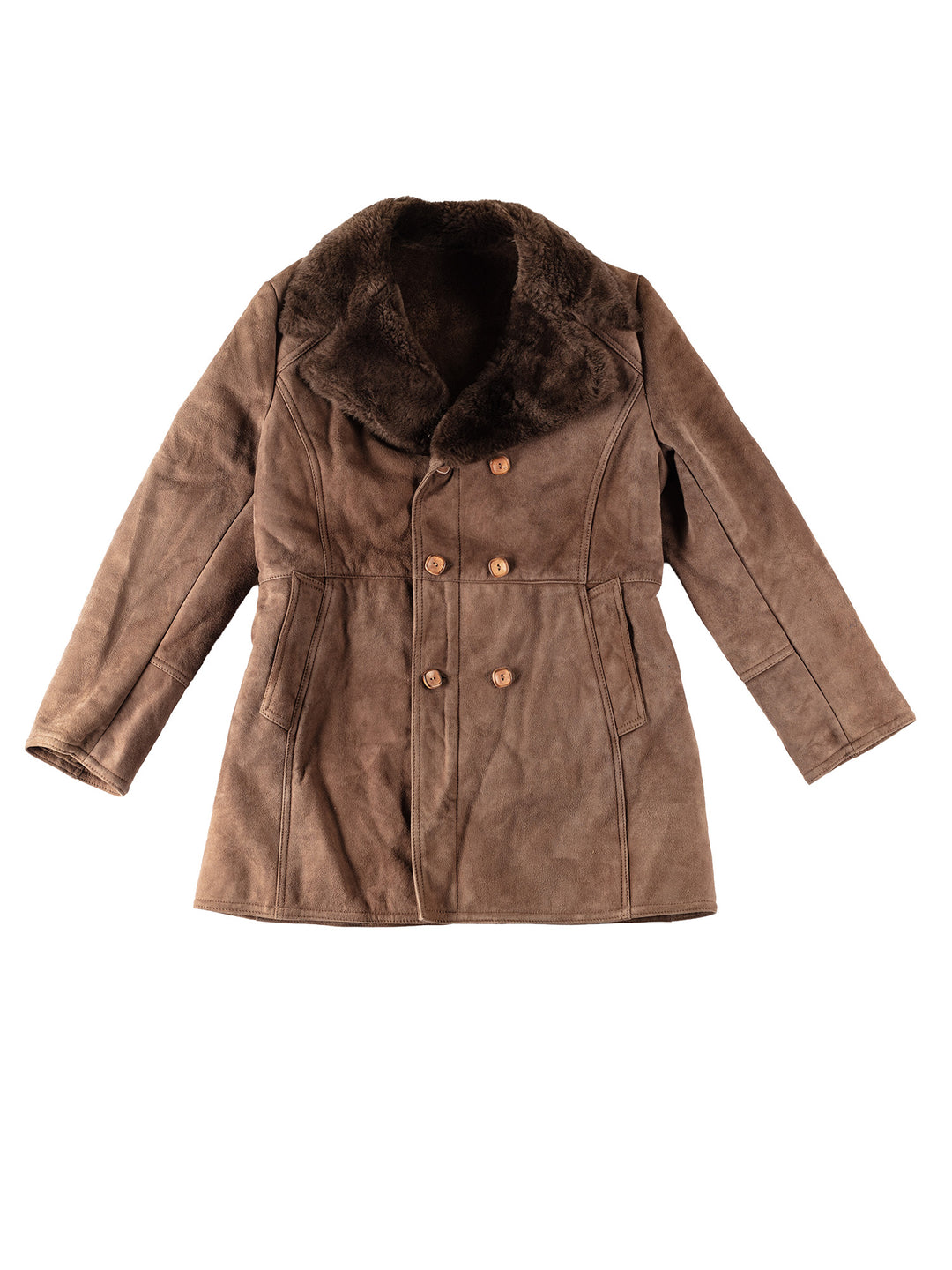 Vintage 70's Men Sheepskin Coat in BrownVN349