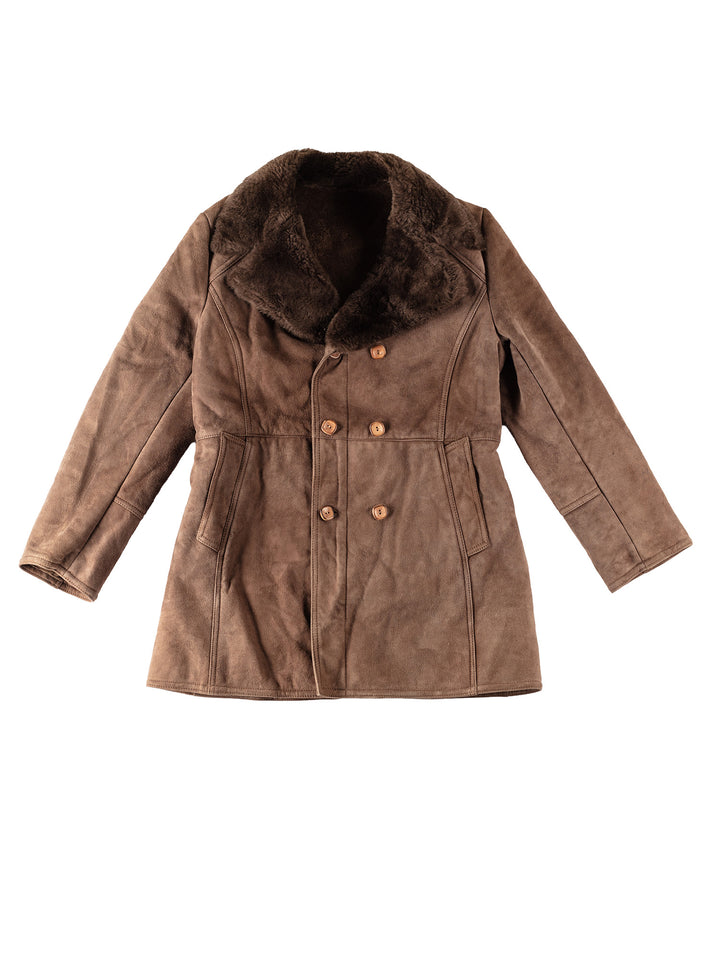 Vintage 70's Men Sheepskin Coat in BrownVN349