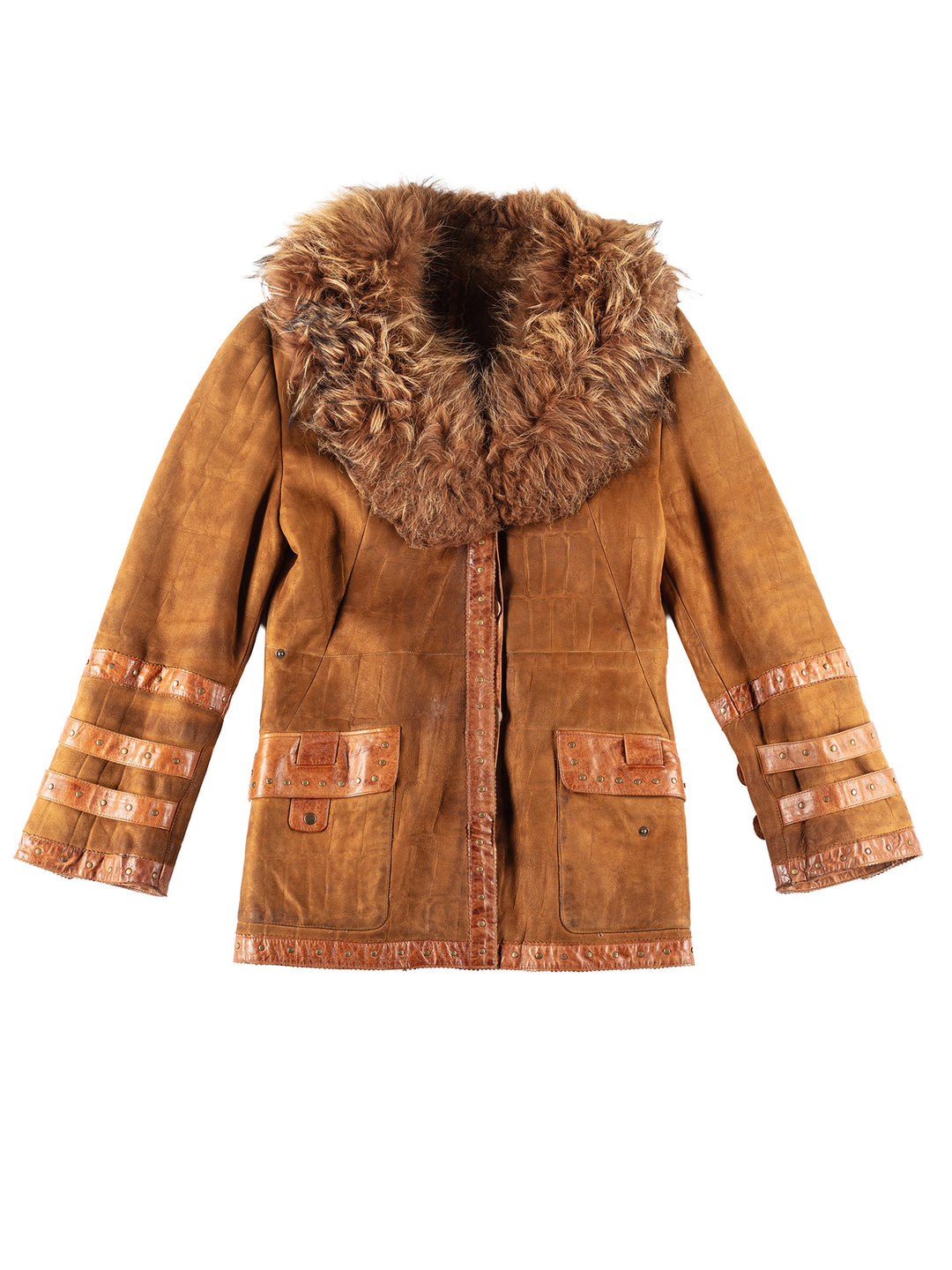 Vintage 90's Women Sheepskin Jacket in BrownMN224
