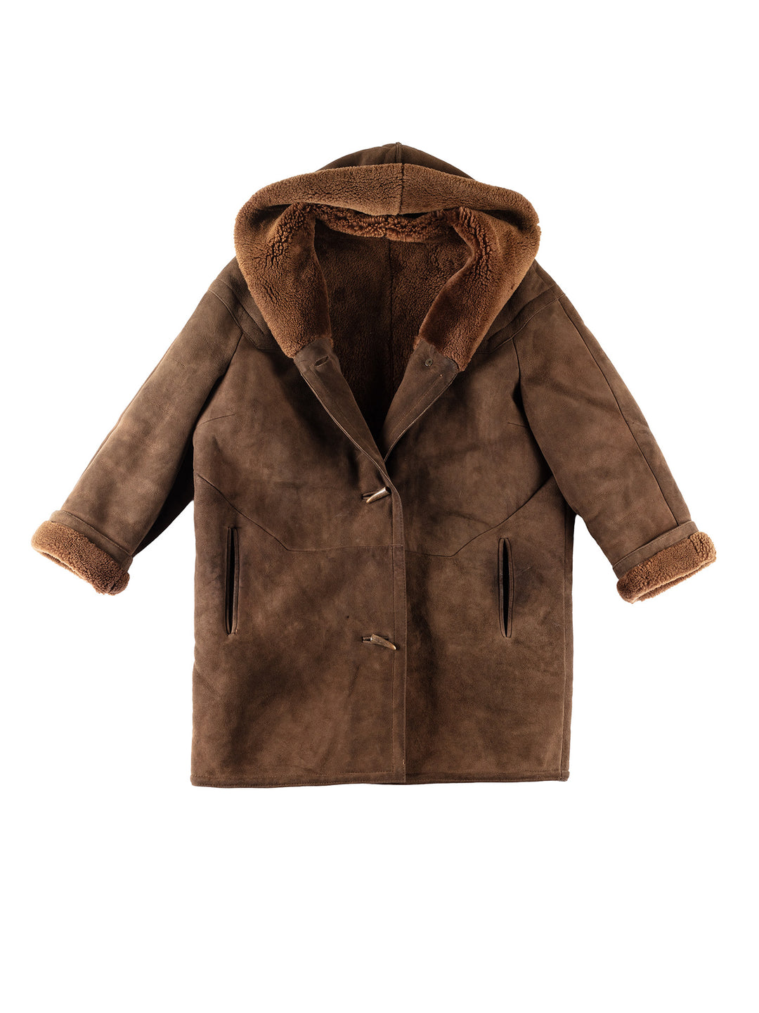Vintage 90's Women Sheepskin Coat in BrownMN193