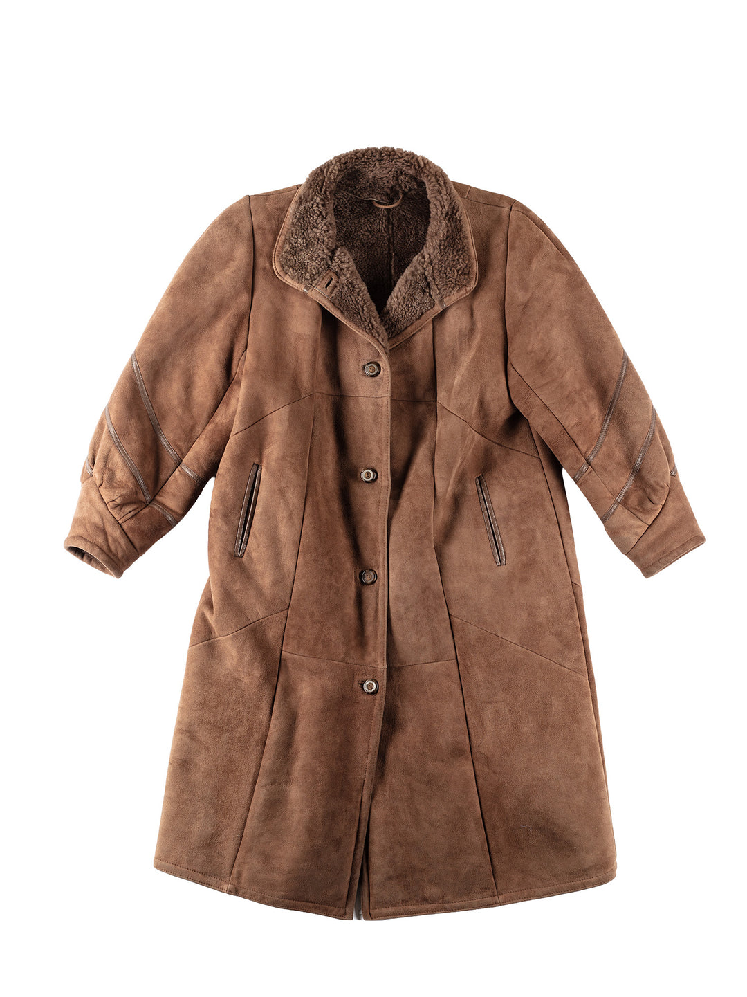 Vintage 80's Women Sheepskin Coat in BrownMN136