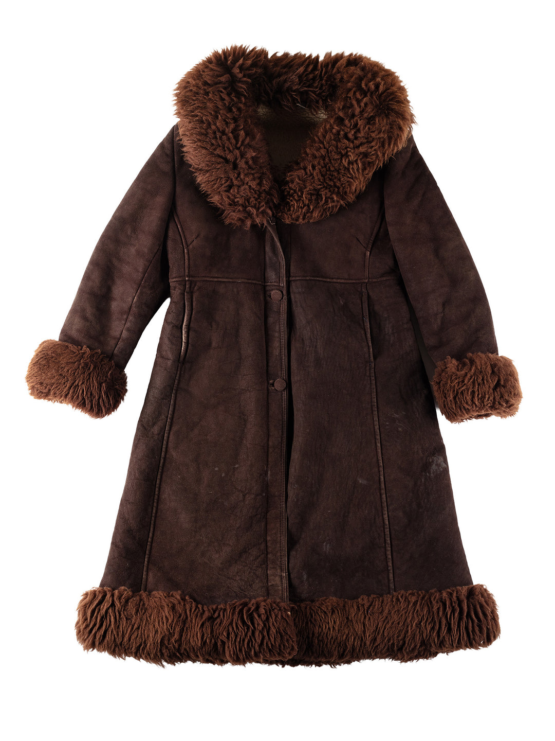 Vintage 80's Women Sheepskin Coat in BrownMN139