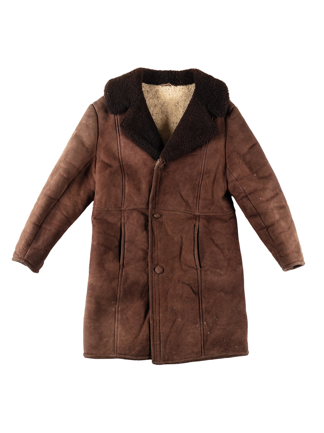 Vintage 80's Men Sheepskin Coat in BrownVN202