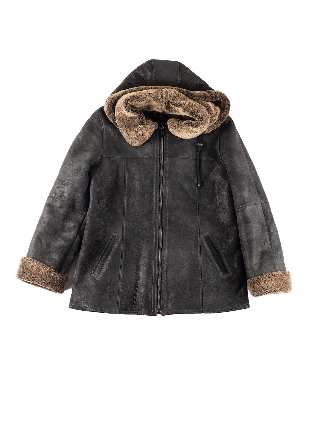 Vintage 00's Women Sheepskin Coat in Black