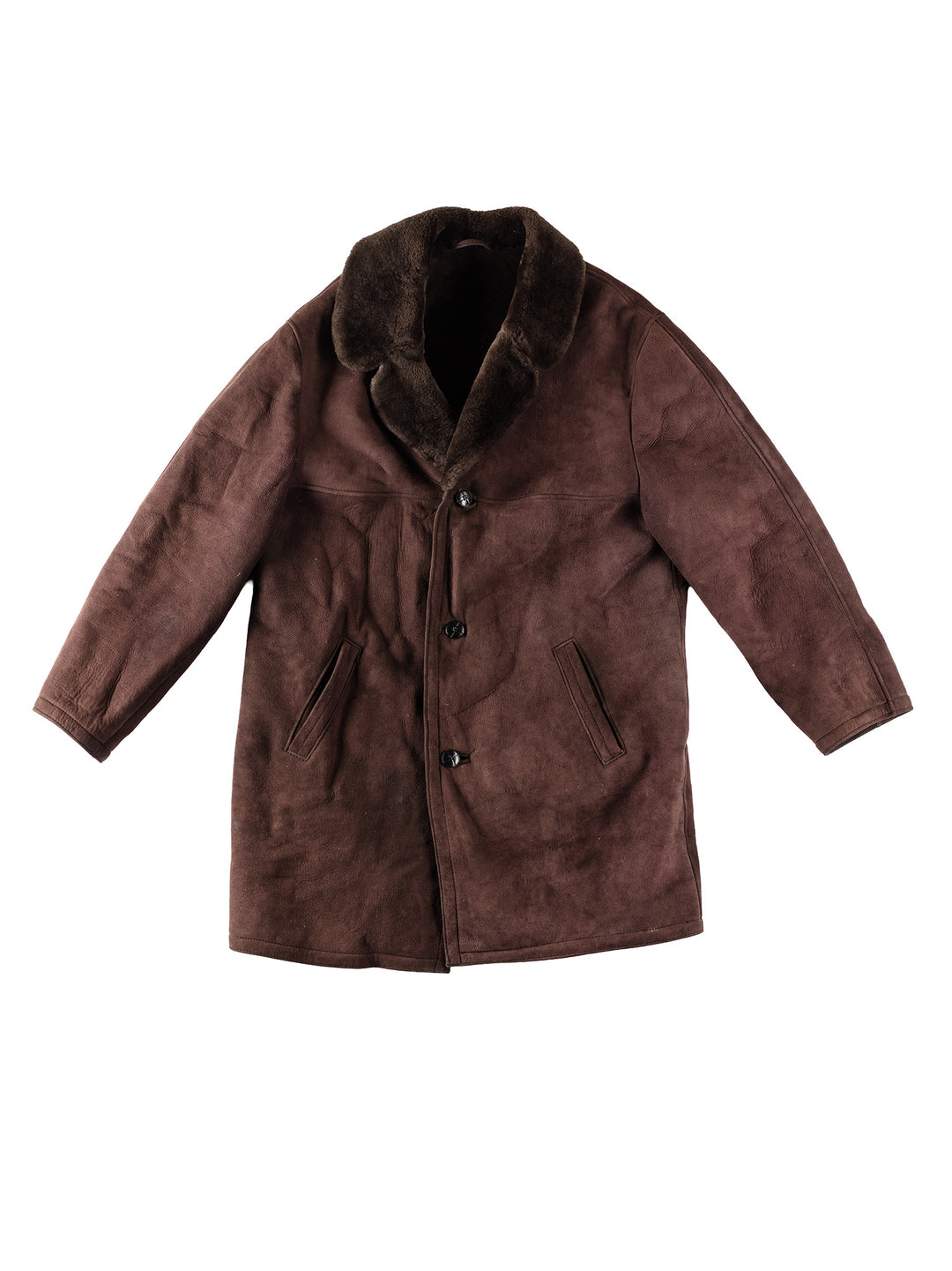 Vintage Men Sheepskin Coat in BrownMN333