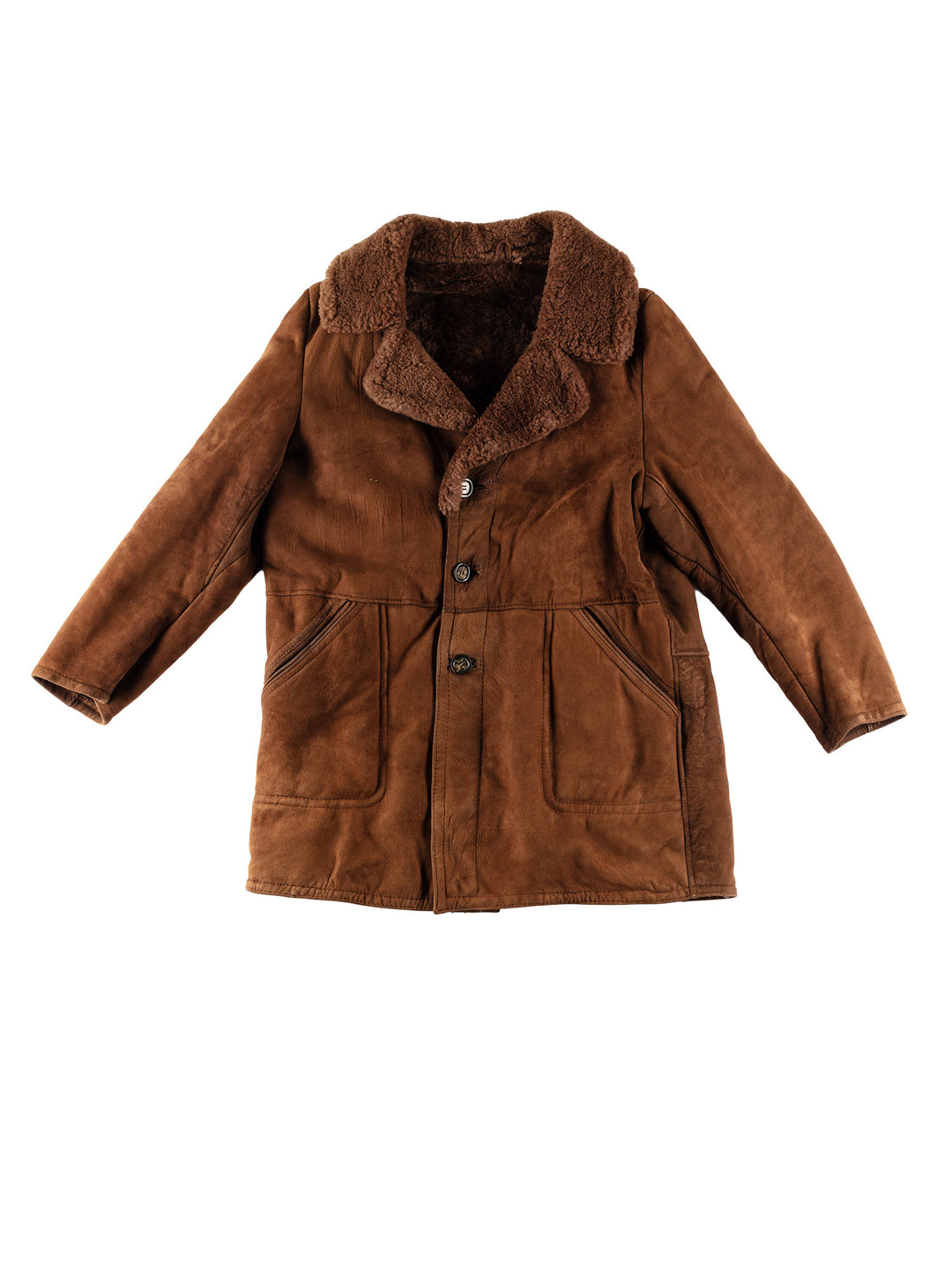 Vintage 80's Men Sheepskin Coat in BrownVN603