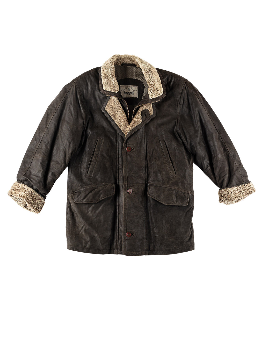 Vintage 90's Men Suede Coat in BlackVN231