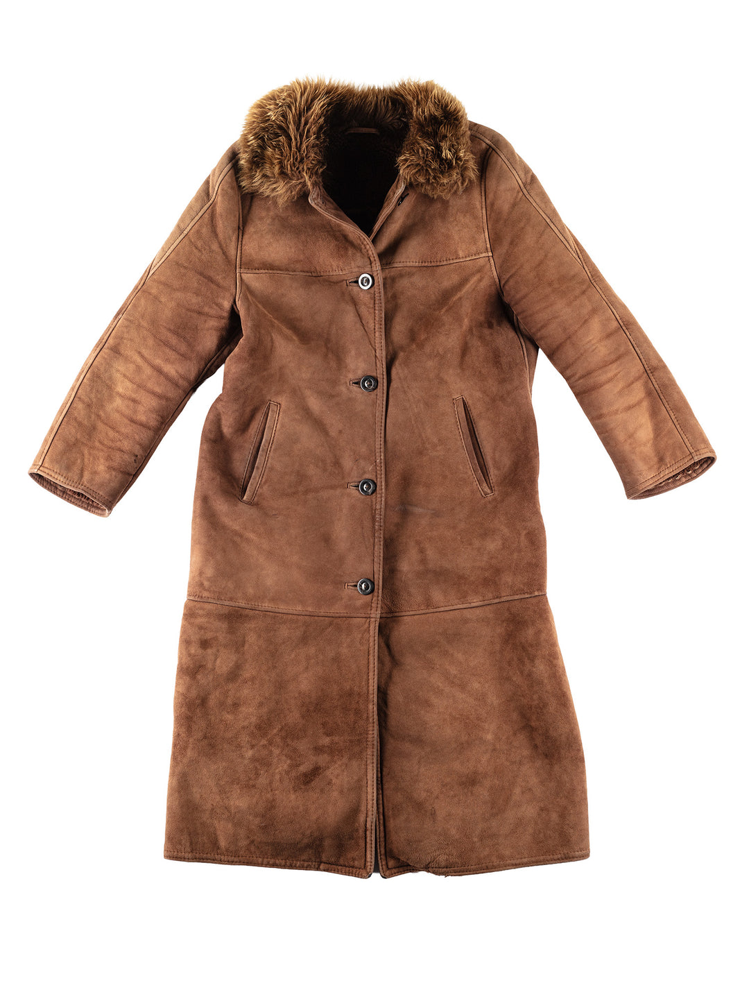 Vintage 80's Women Sheepskin Coat in BrownMN212