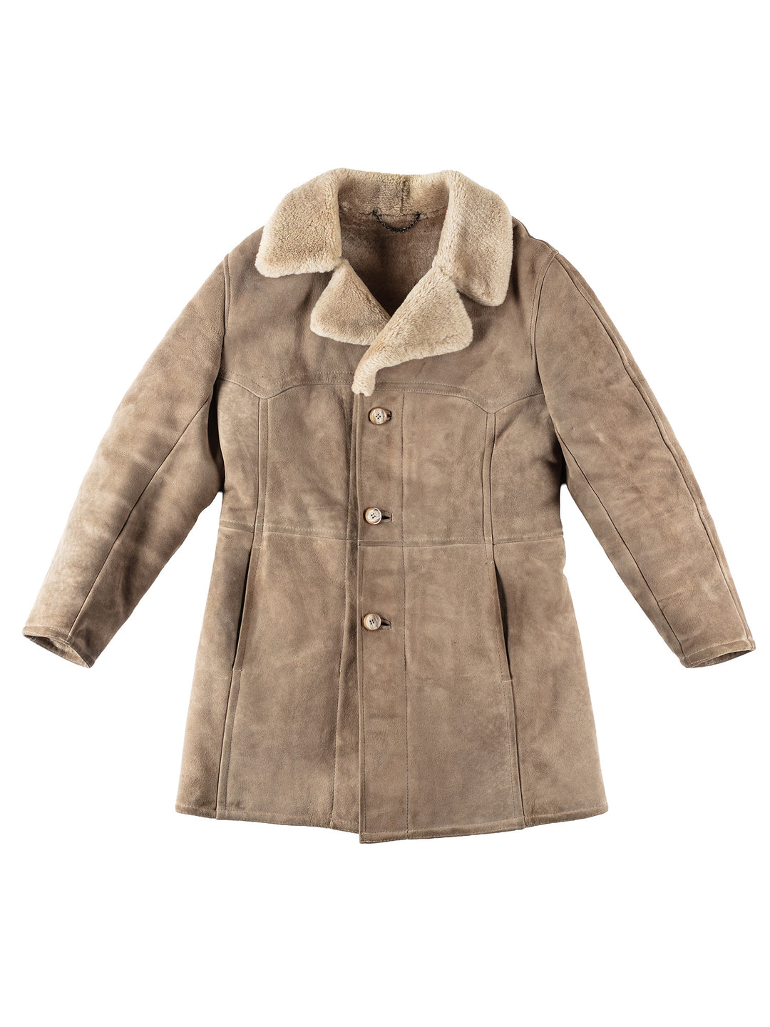 Vintage 70's Men Sheepskin Coat in GrayVN139