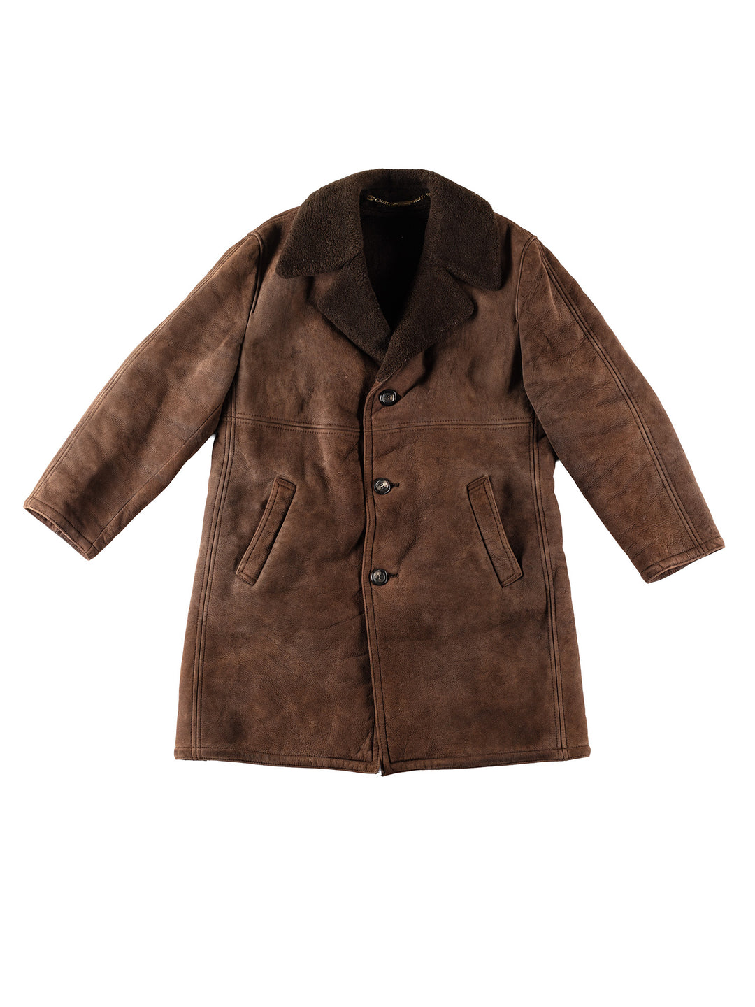 Vintage 90's Men Sheepskin Coat in BrownVN393
