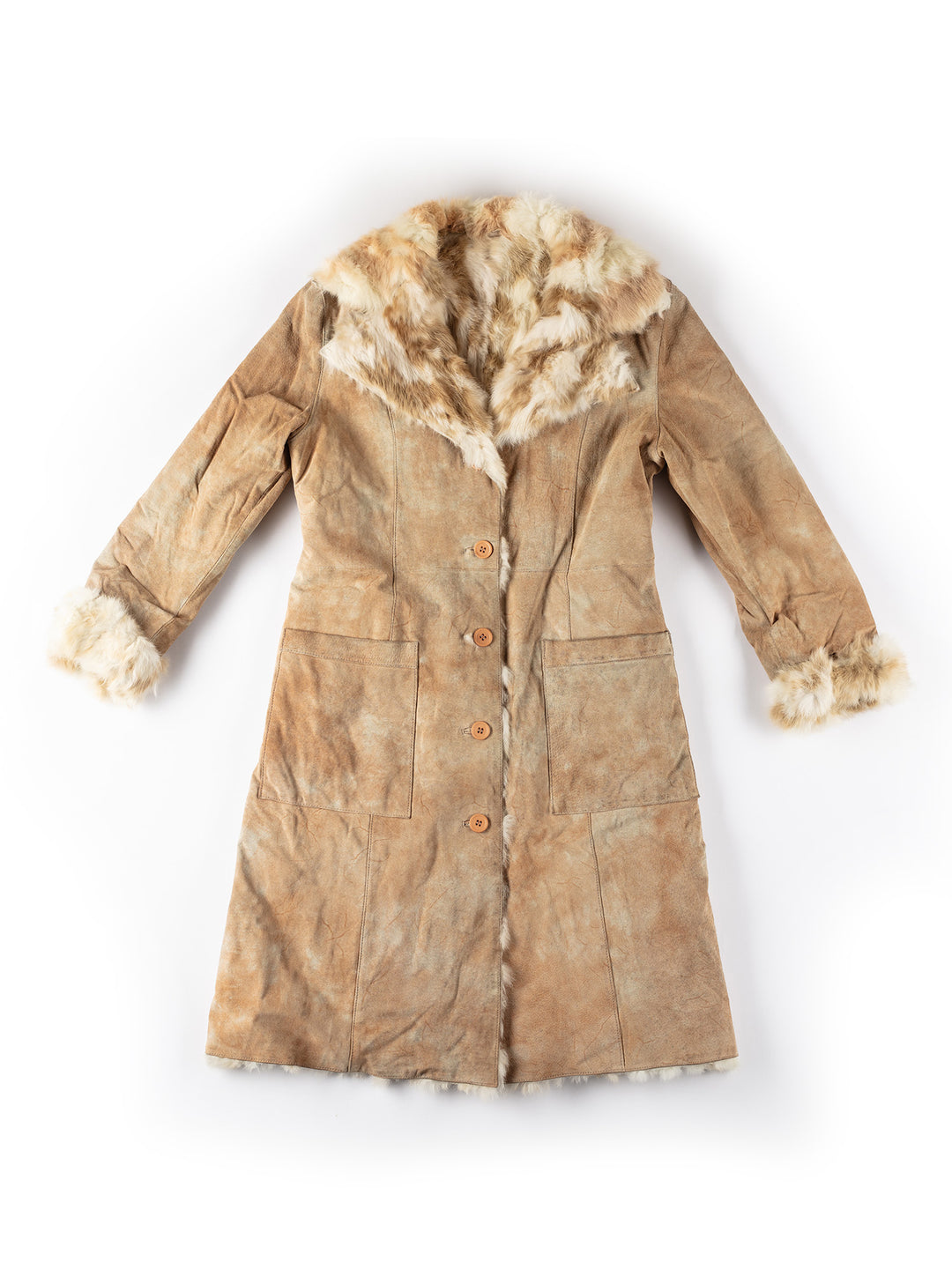 Vintage 70's Women Fur Coat in BeigeMN235