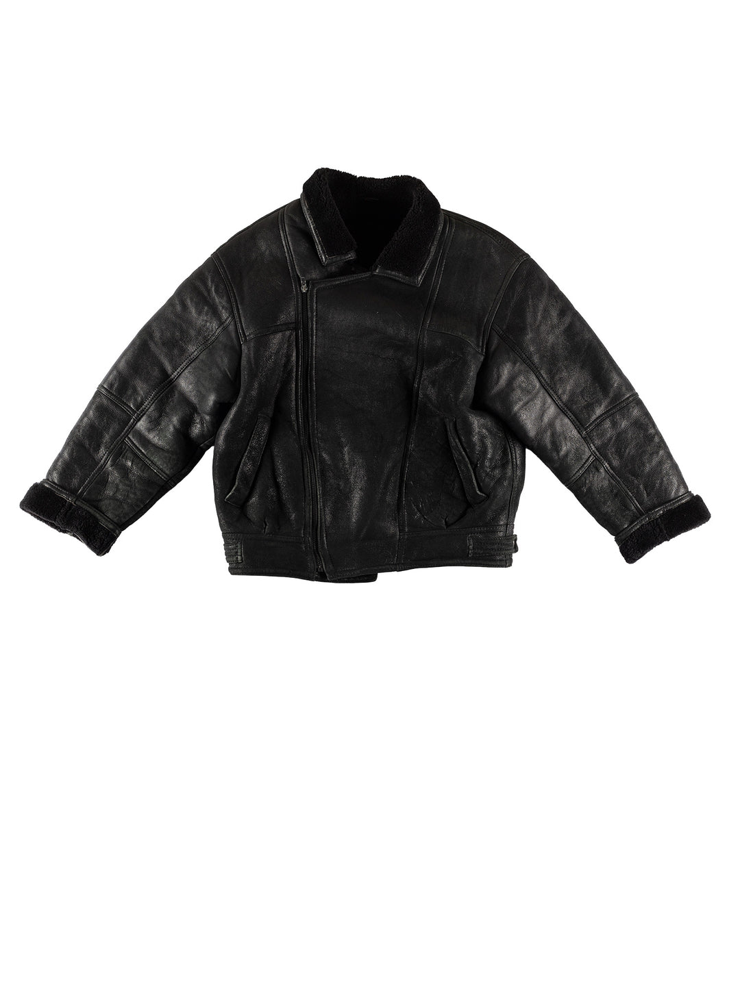 Vintage 80's Men Sheepskin Jacket in BlackVN621