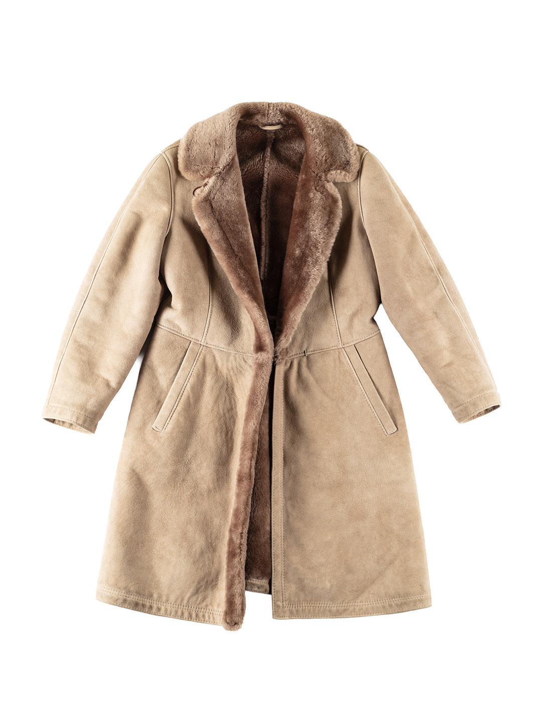 Vintage 70's Women Sheepskin Coat in GrayMN182