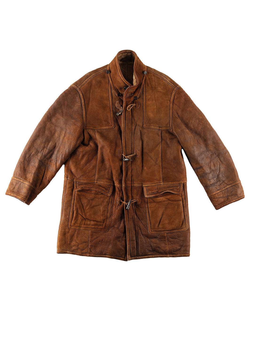 Vintage 80's Men Sheepskin Coat in BrownVN175