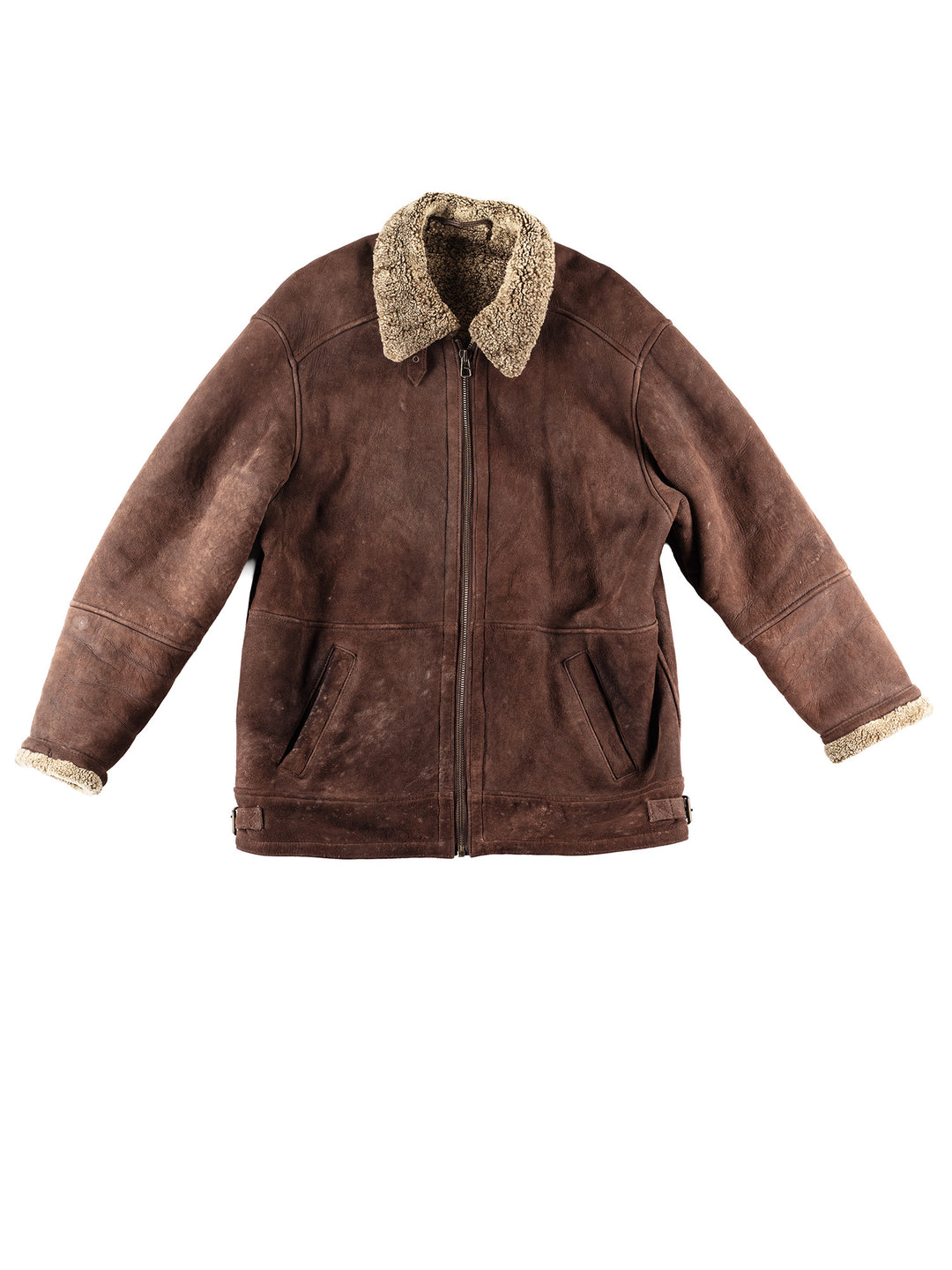 Vintage 90's Men Sheepskin Coat in Brown