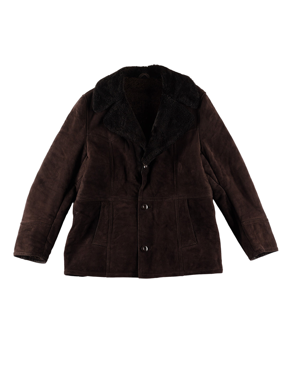 Vintage 80's Men Sheepskin Coat in BrownVN481